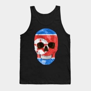 North Korea Flag Skull - Gift for North Korean With Roots From North Korea Tank Top